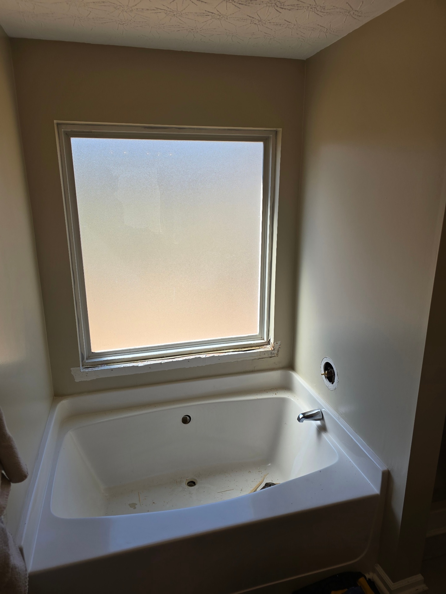 Master bath tub-to-shower conversion — before